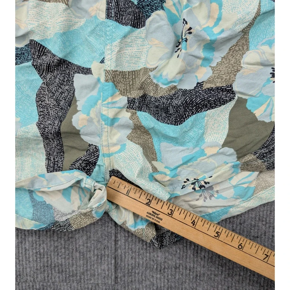 Patagonia Floral Athletic Shorts in Aqua, White, Tan